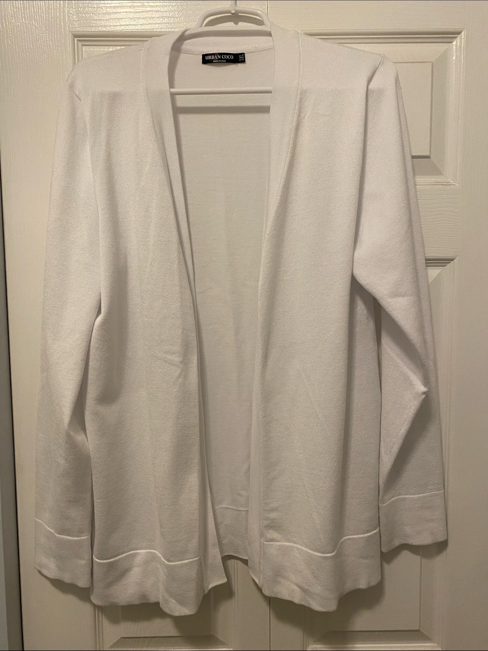 Urban Coco White Open-Front Women's Cardigan Sweater